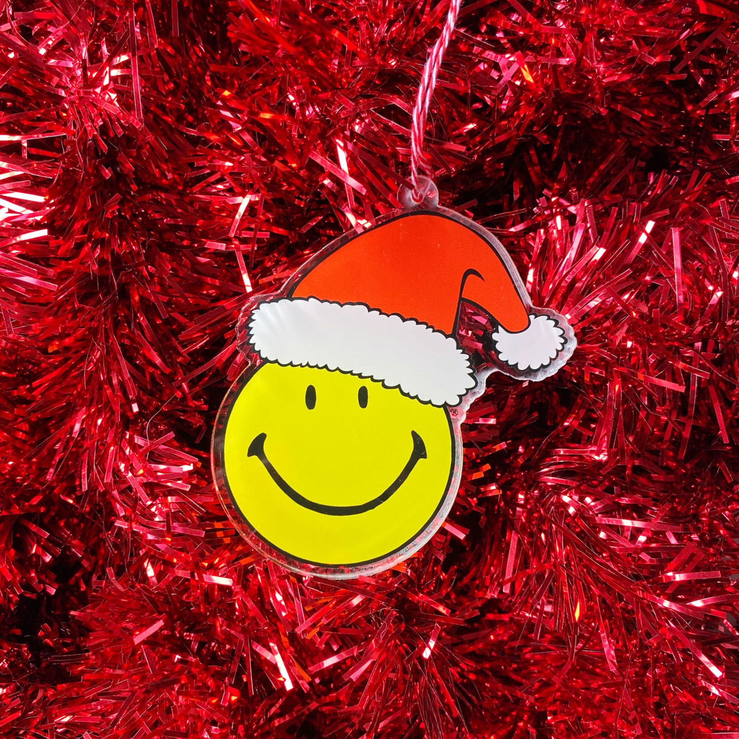 Smiley Santa Acrylic Ornament