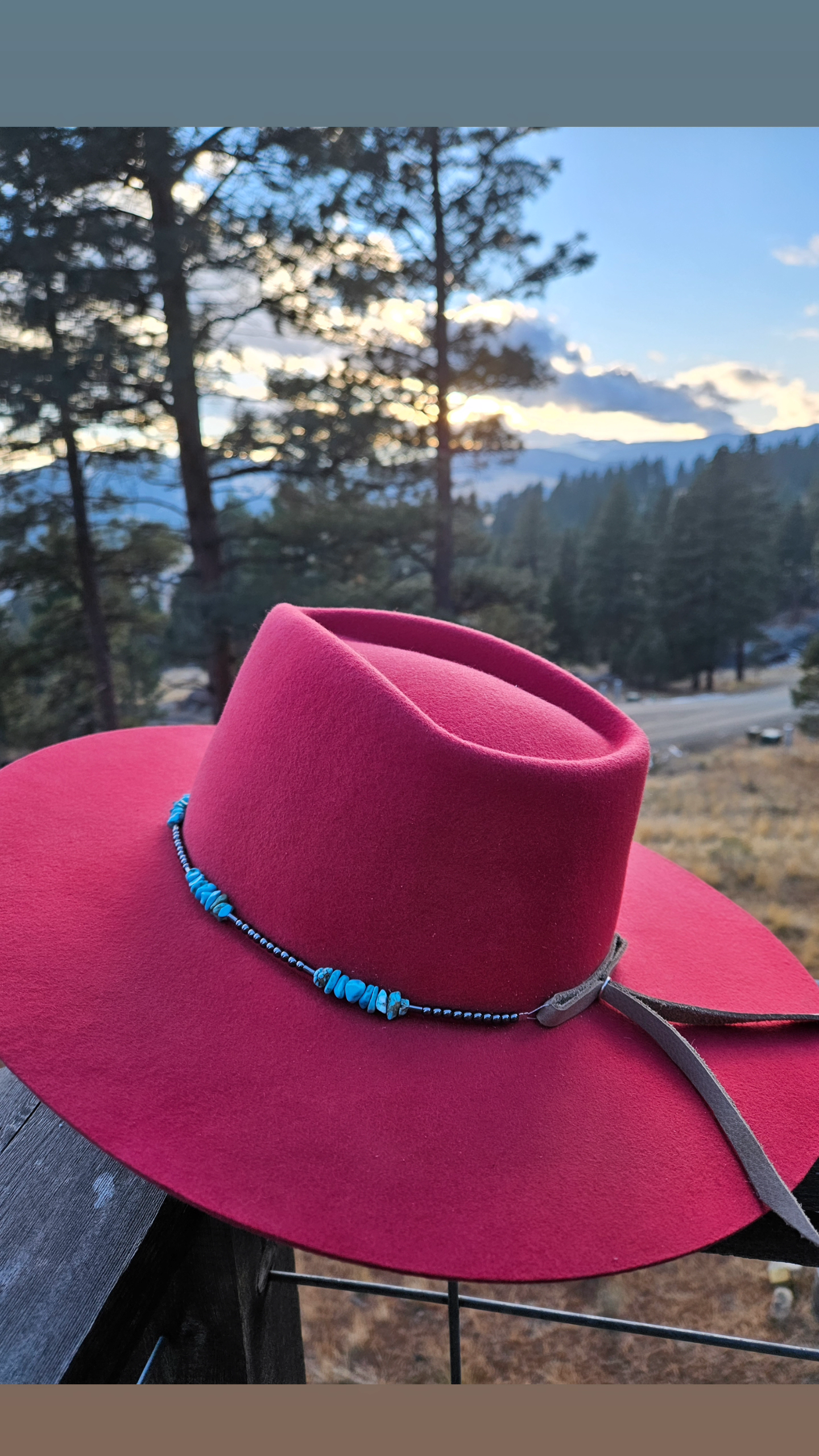 Stone and Hide Hat Band 