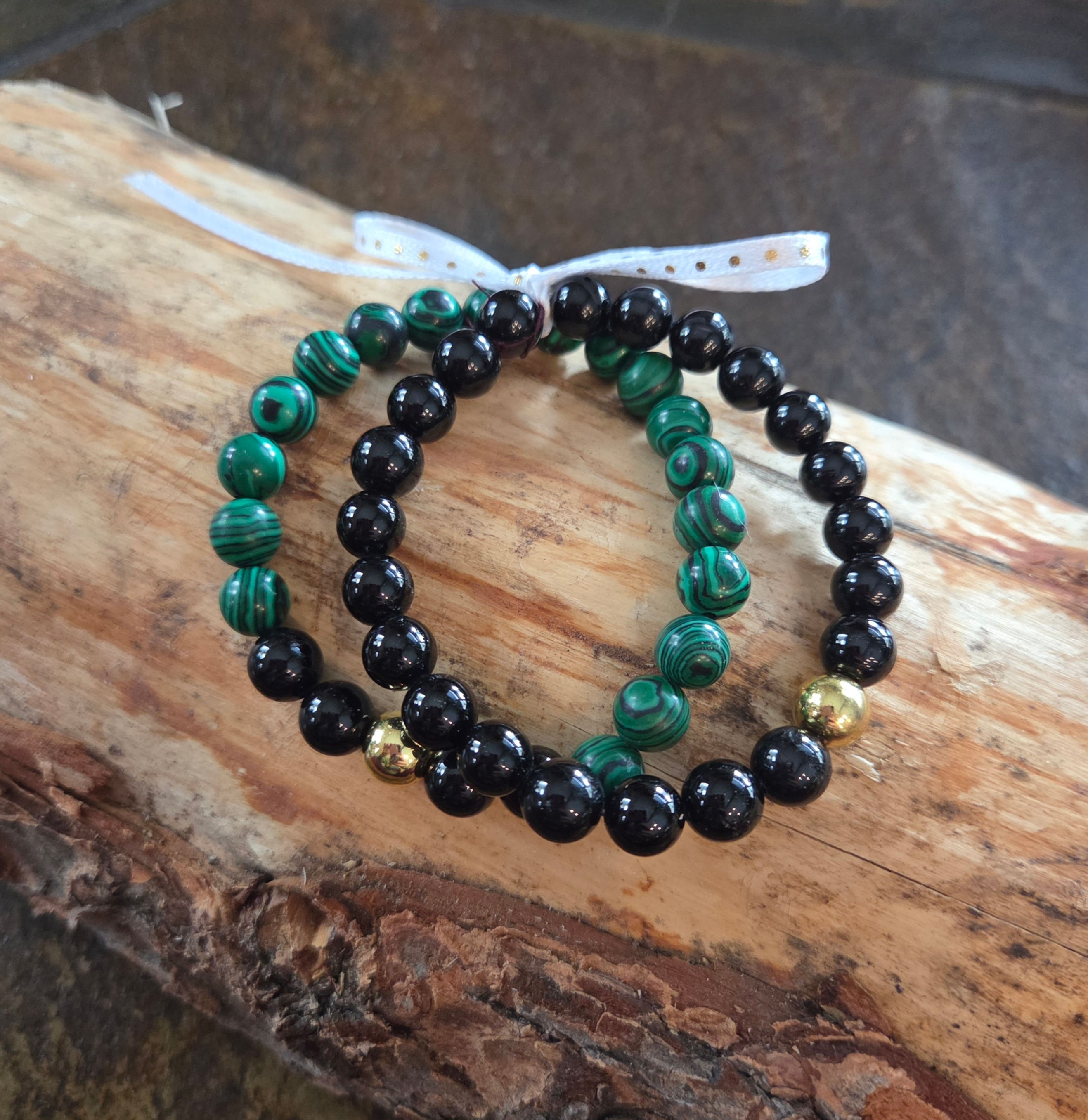 Tourmaline and Malachite Duo