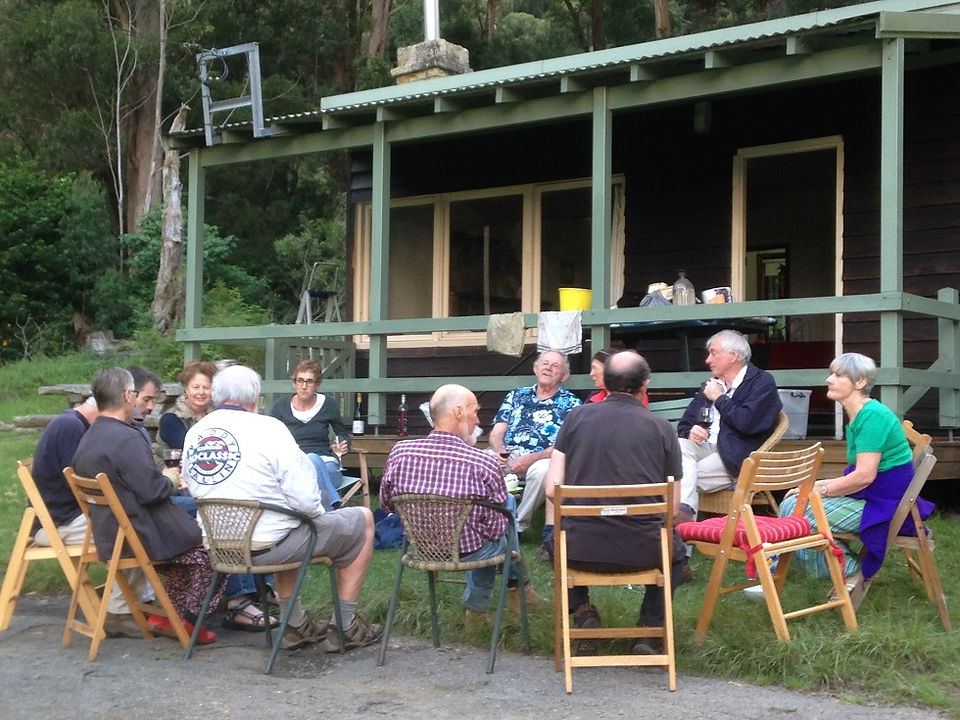 re dinner drinks outside Cabin 1