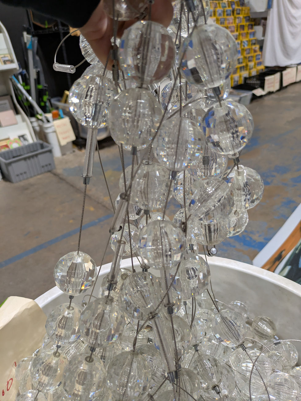 Thumbnail: Acrylic Clear Faceted Balls Strung on Cables