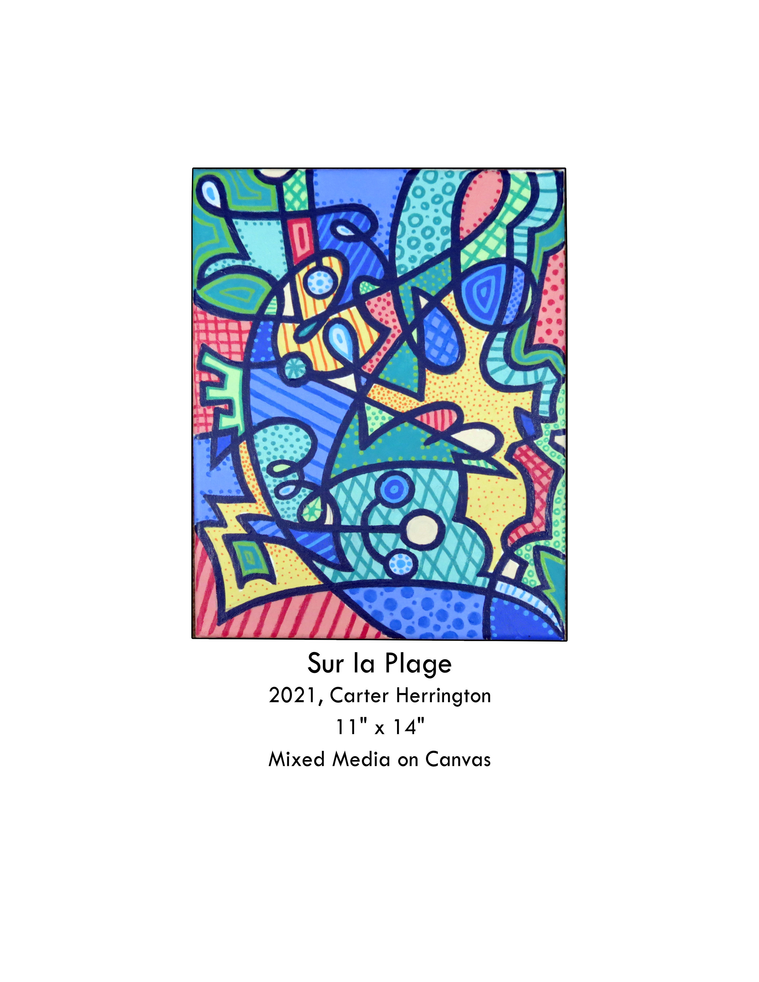 Sur la Plage, Original Abstract painting