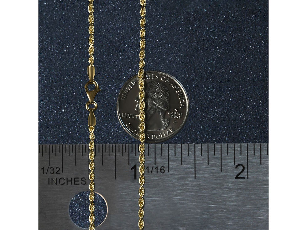 Thumbnail: 22 in., 2.00 mm 14k Solid Yellow Gold Rope Chain