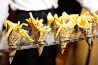 French fries in cones, catering event