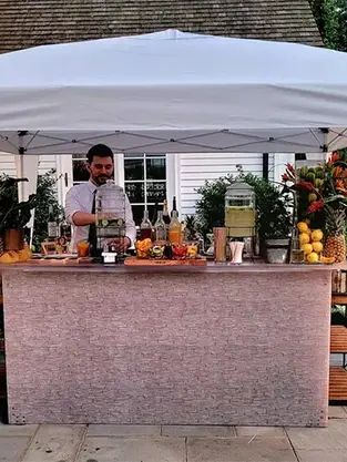 Package includes:
6 Margarita Flavors - 4 House made salts
Passion Fruit - Skinny - Strawberry Hibiscus - Cucumber Jalapeno
Smoked Paloma
Also Included: 2 bartenders, upgraded bar selection, full bar service, hand-crafted syrups, specialty garnishes, and glassware.
