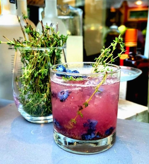 Sophisticated Blueberry Thyme drink perfect for wedding celebrations