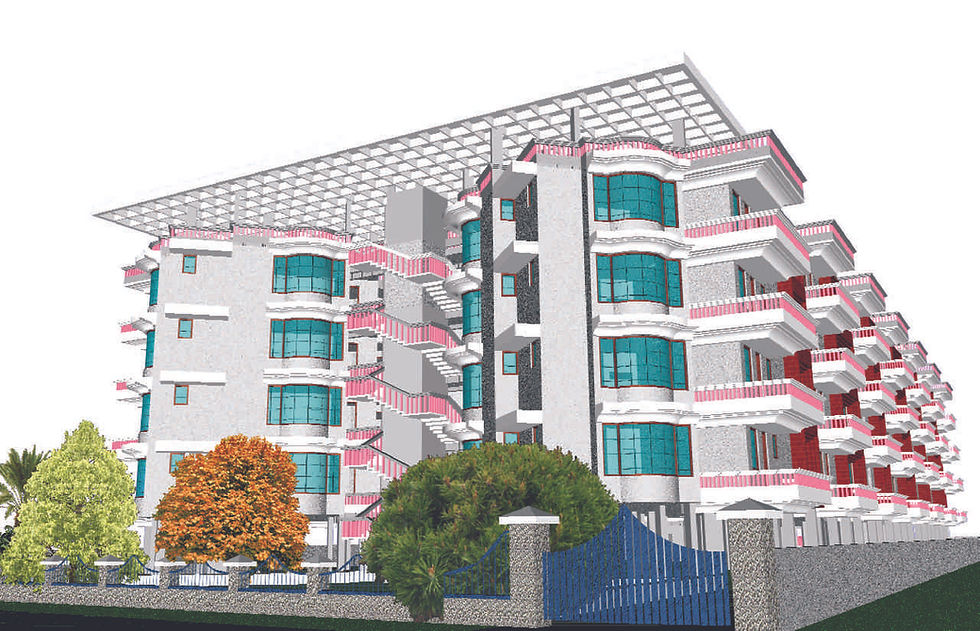 3D view of flats in Sewla Kalan