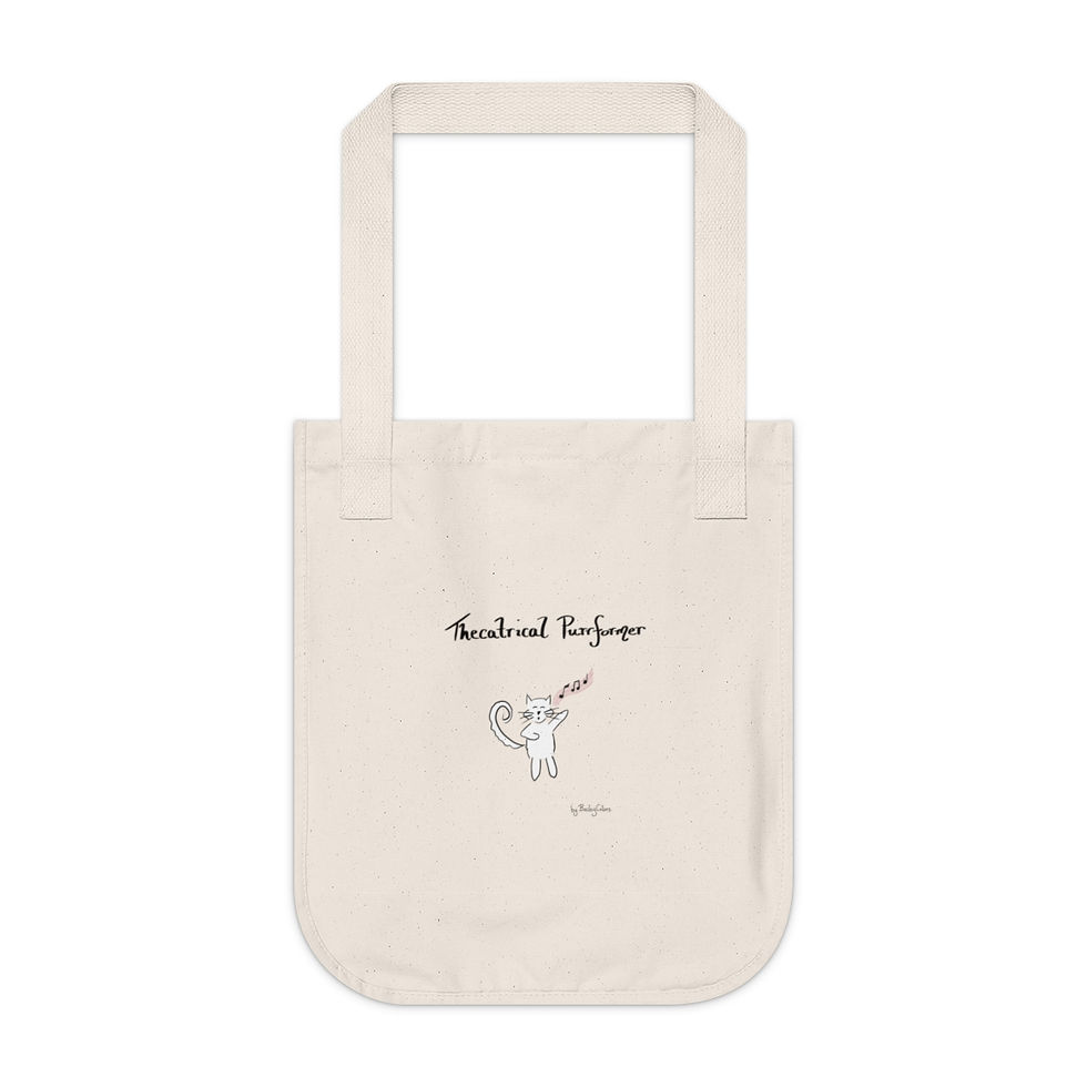 eco-friendly organic cotton canvas tote bag singer cat
