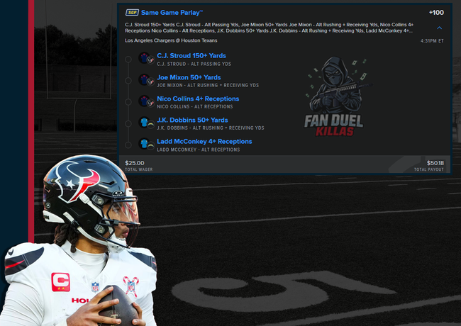 1 11 25 NFL Parlay Texans