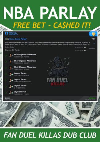 1 6 25 NBA Parlay Free bet Hit