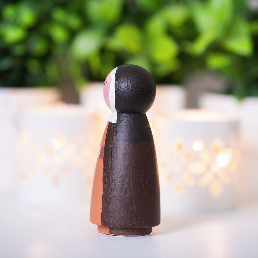 Thumbnail: St. Clare of Assisi – Hand-Painted Catholic Peg Doll
