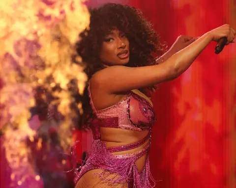 A picture of Megan Thee Stallion performing at Bottlerock Napa Valley, California. Photo credit: Tom Hoppa.