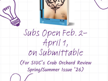 Send Your Longer-Length Sudden/Flash Fiction of Approx. 750 to 1,000 Words to SIUC's Crab Orchard Review