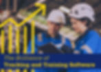 Construction industry employees review a tablet device with tracking and training software