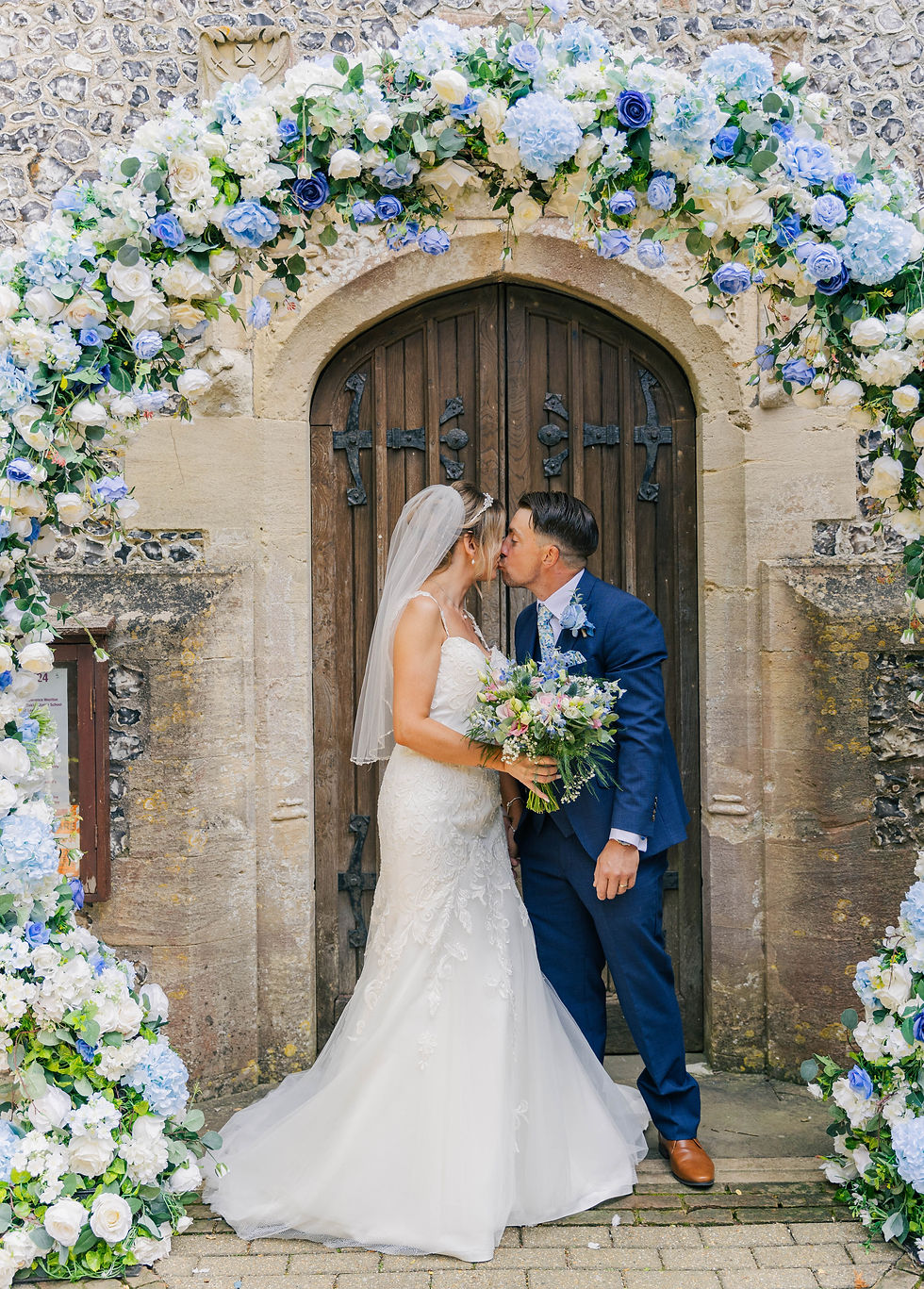Bride and Groom at Hampshire church