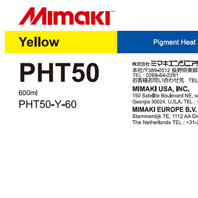 Mimaki PHT50 - Heat Transfer Pigment Yellow Ink (600ml)