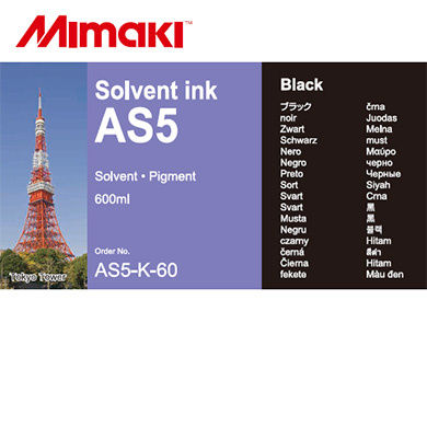Mimaki AS5 - Solvent Black Ink (600ml)