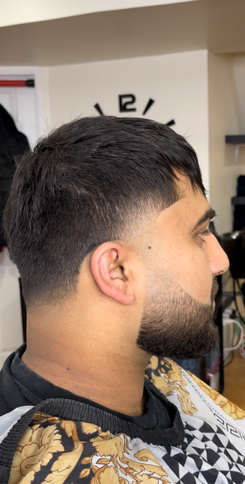 Fade haircut near Square One Mississauga – smooth blend close-up
