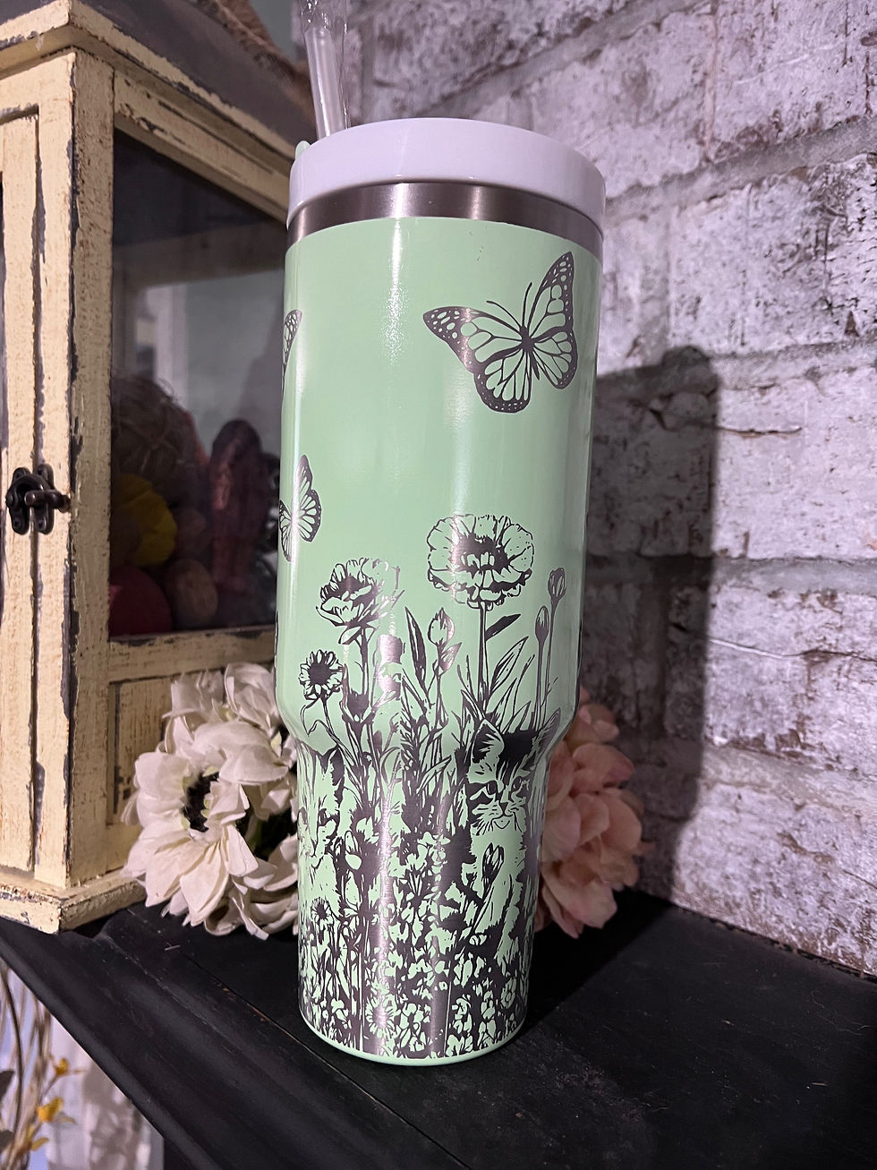 Thumbnail: 40oz Kitten and Butterflies 