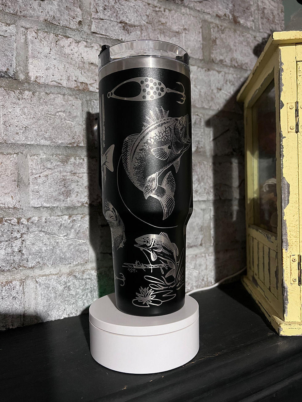 Thumbnail: 40oz Gone Fishing Engraved Tumbler