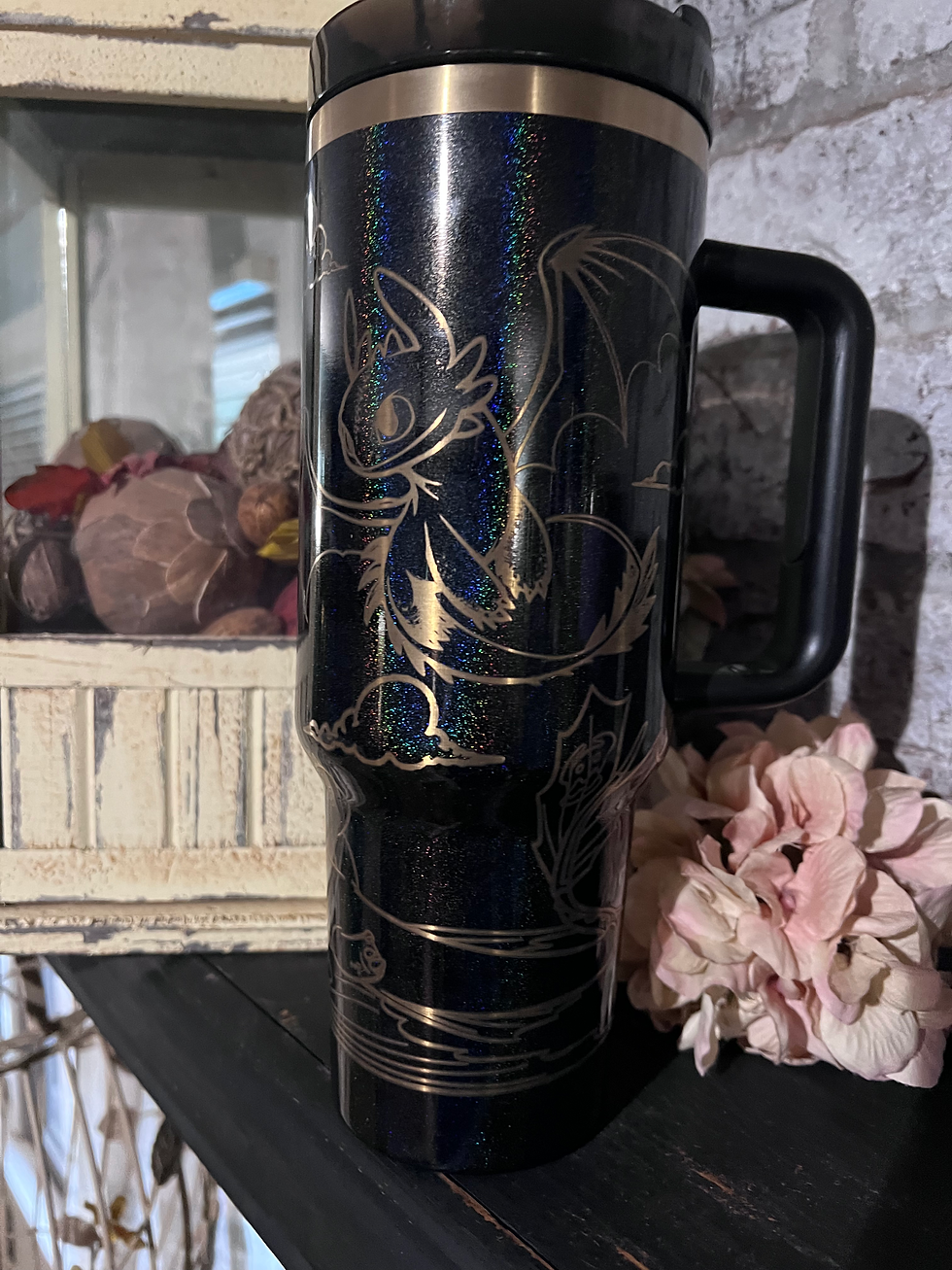 Thumbnail: 40oz Night Fury Toothless Engraved tumbler
