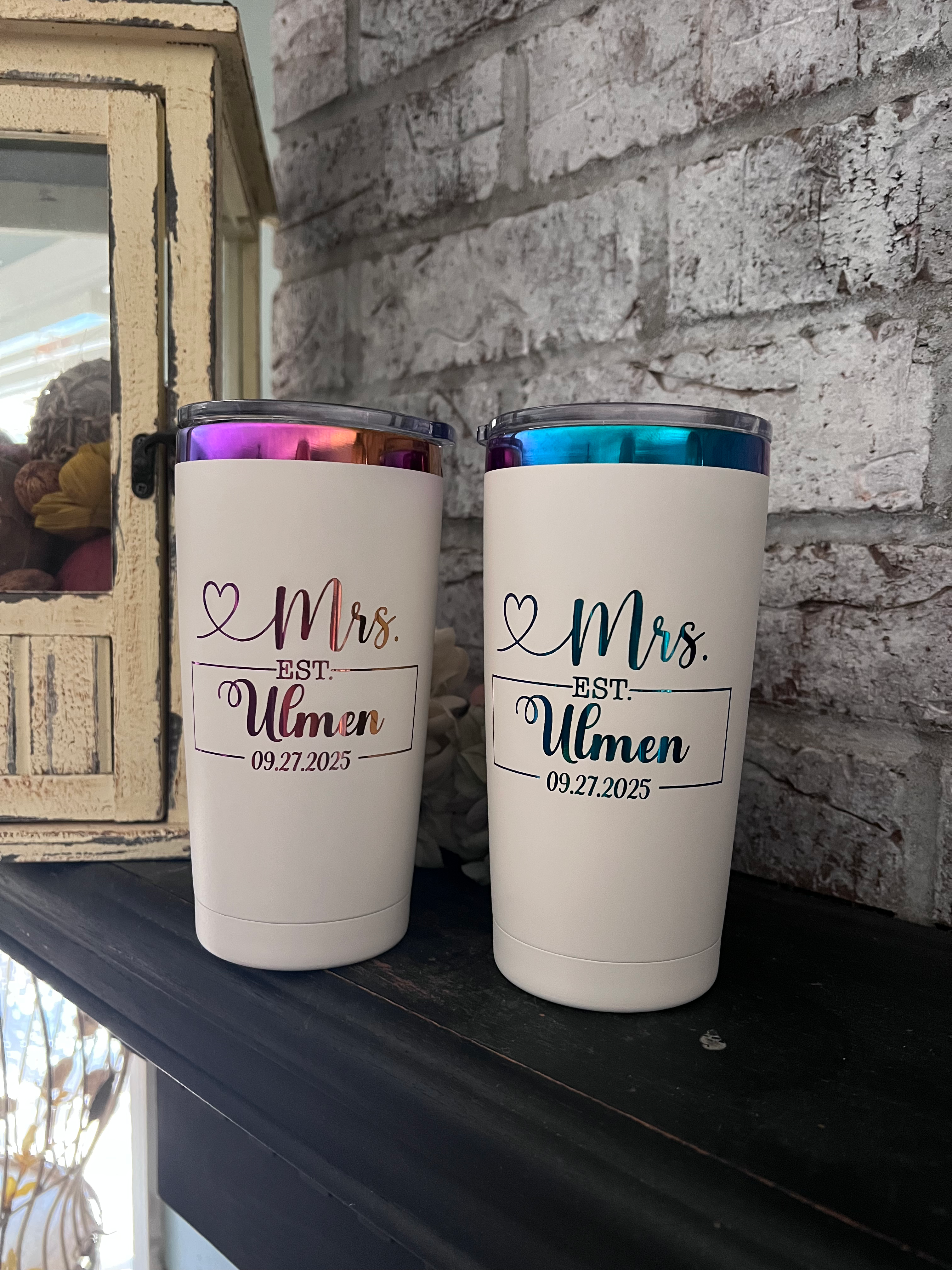 20oz Engraved Wedding tumblers