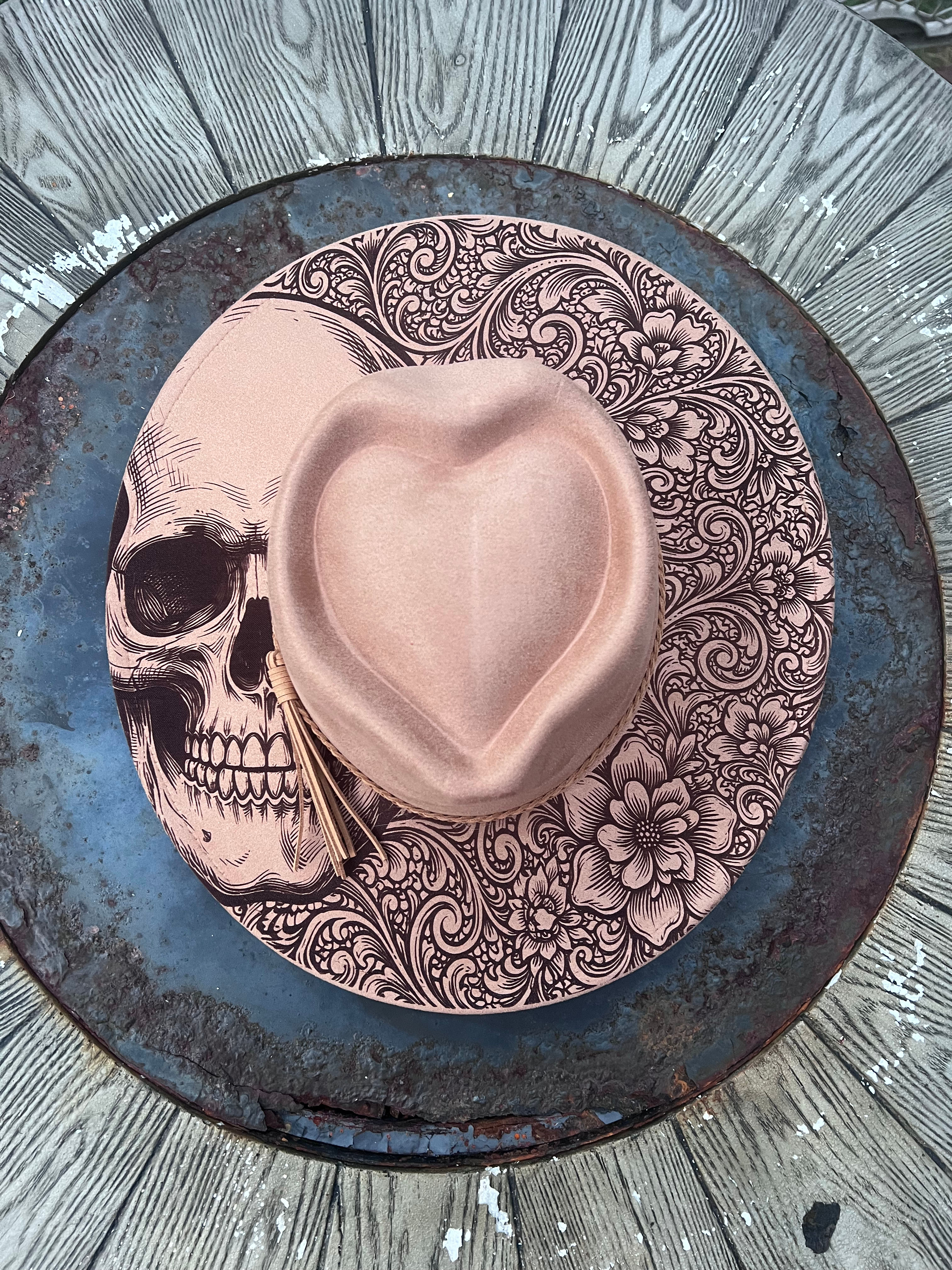 Filigree skull hat