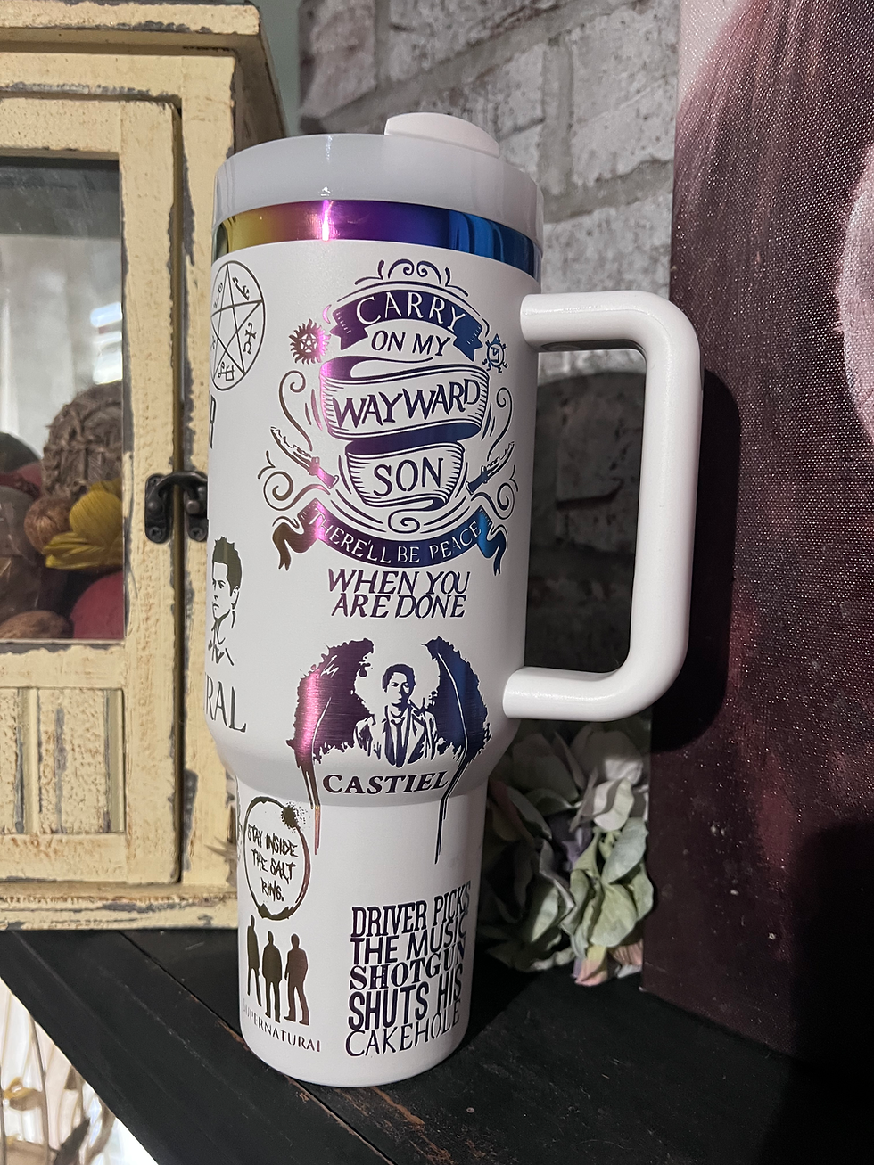 Thumbnail: 40oz Supernatural inspired engraved tumbler 