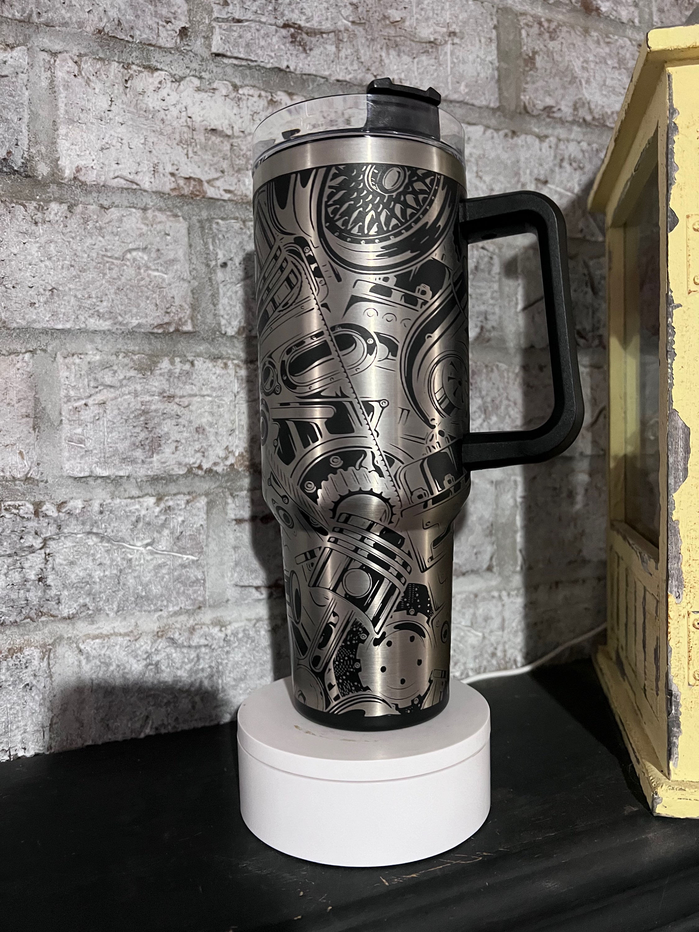 40 oz Gear-head Engraved Tumbler
