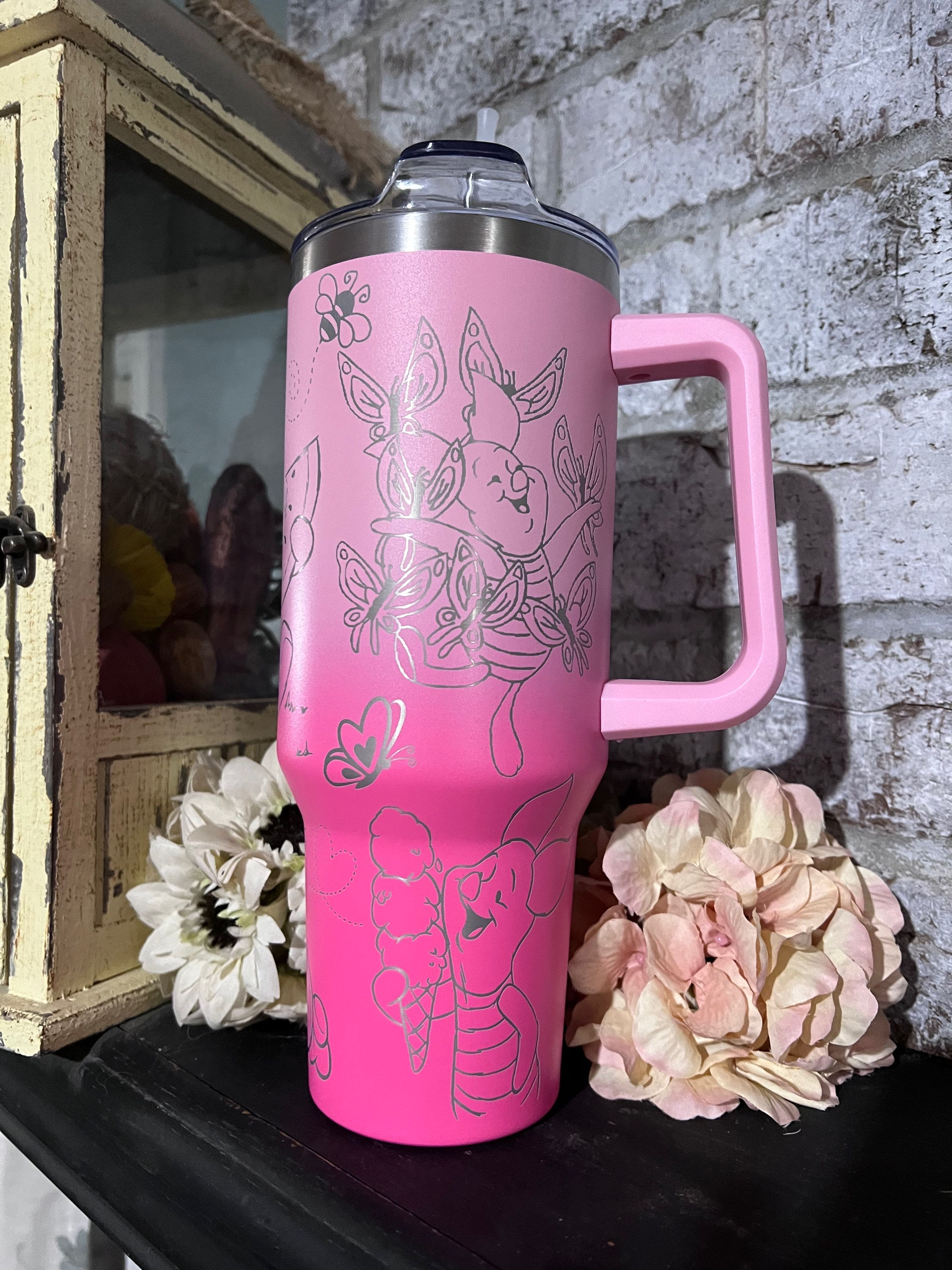 40oz Piglet engraved tumbler 