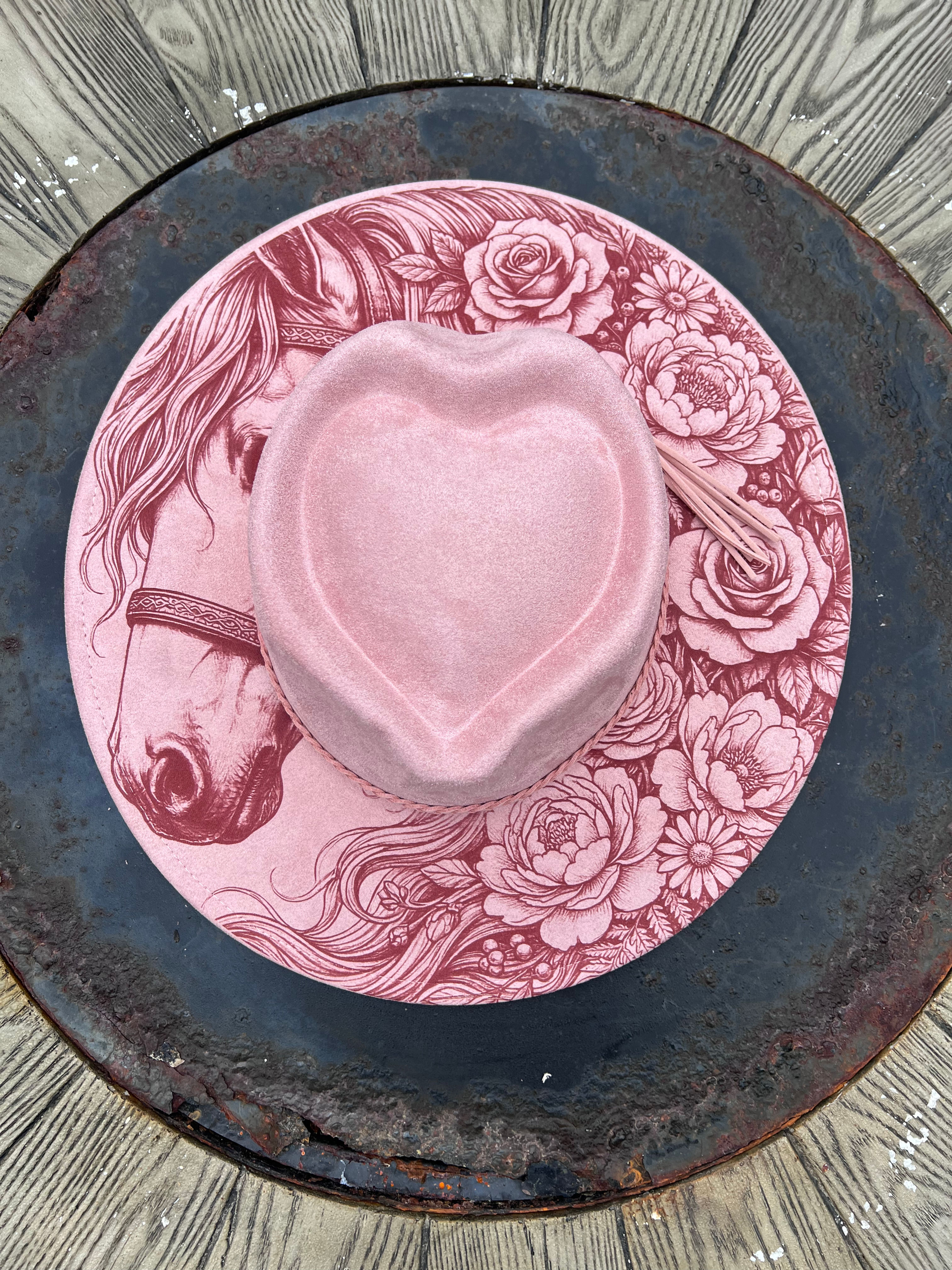Fancy horses with flowers hat 