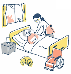 ご病人の方や介護を必要とされる方の身体介護・介助等のお仕事をいたします。