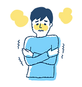 悪寒がする男性