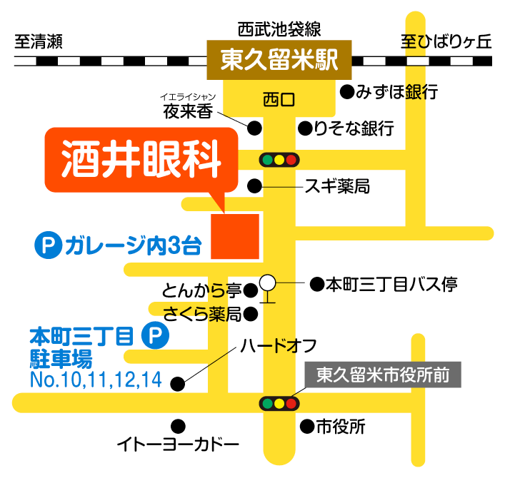 酒井眼科駐車場地図