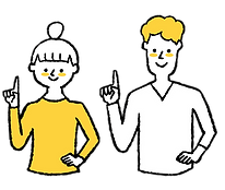 指差しをしている男女のイラスト
