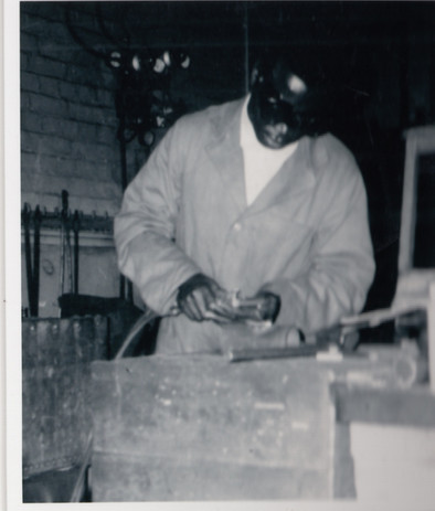 Grandfather in his Metalwork Studio