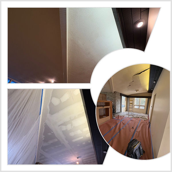 Sheetrock Repair, Texturing, Repainting Ceiling