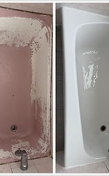 Refinished Bathtub before and after