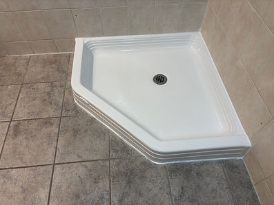 Refinished shower pan
