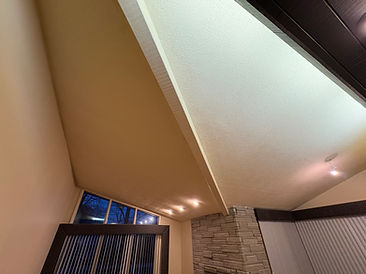 Textured and painted ceiling