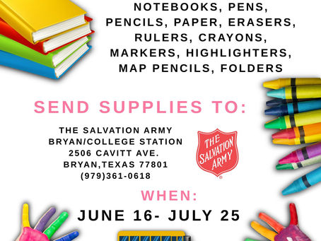 Salvation Army busca recaudar útiles escolares durante los meses de Junio y Julio