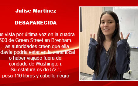Autoridades de Brenham buscan a adolescente de 15 años