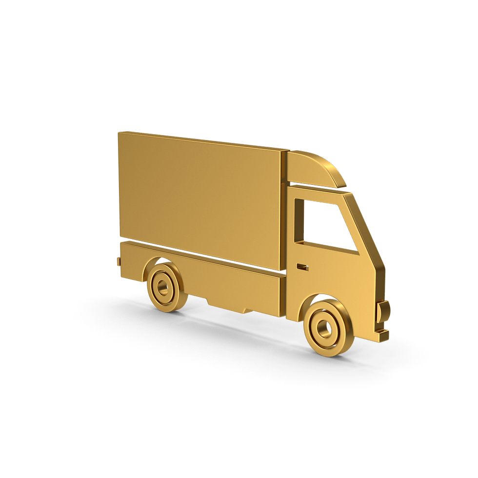 Gold trucking icon - Zinc Truck