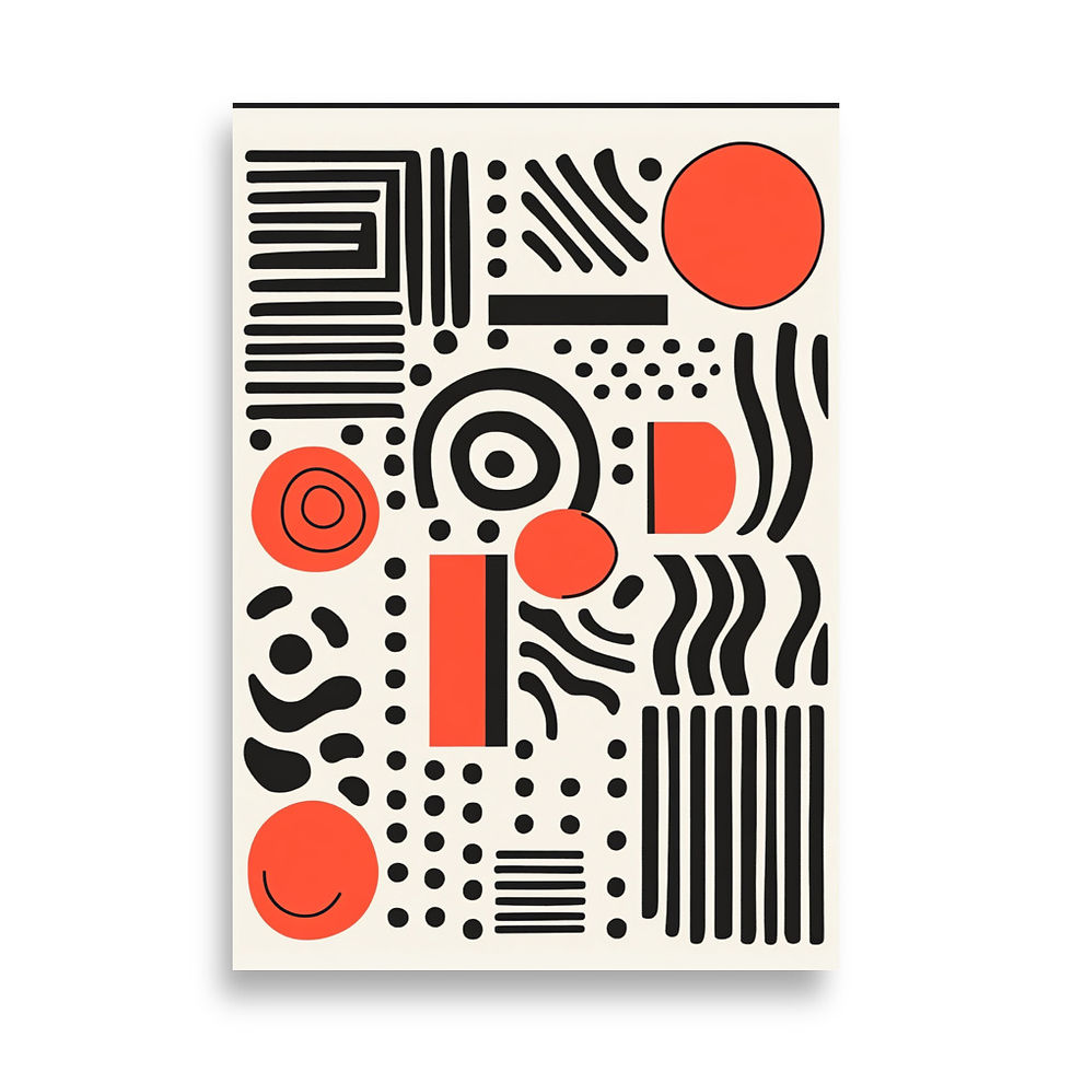 Mid-Century Modern Abstract Wall Art – Geometric Retro Design