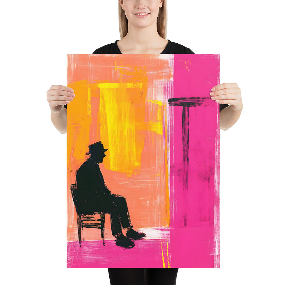 Thumbnail: The Contemplative Chair – Abstract Reflections in Bold Hues