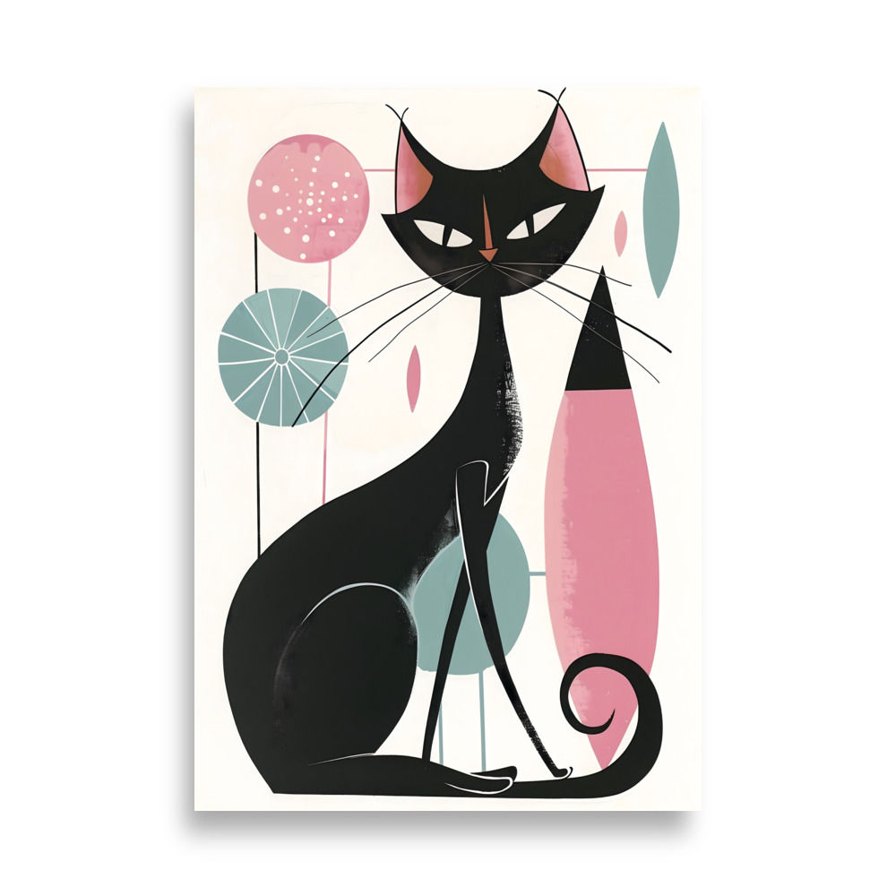 Mid-Century Modern Black Cat