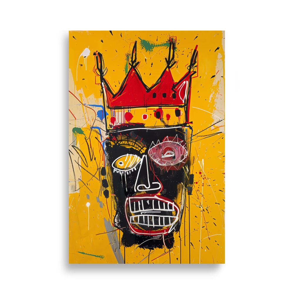Bold Basquiat-Inspired Crowned Portrait