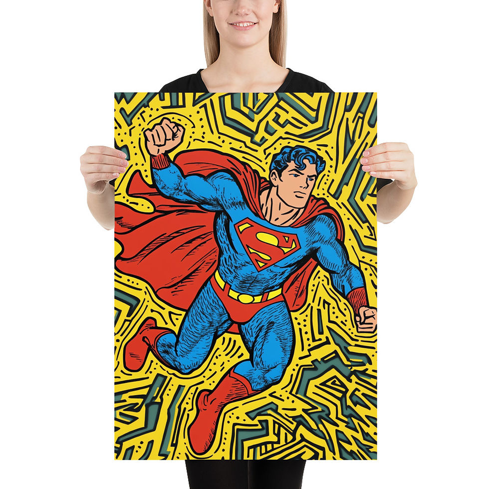 Thumbnail: Bold Superman in Keith Haring-Inspired Pop Art Style