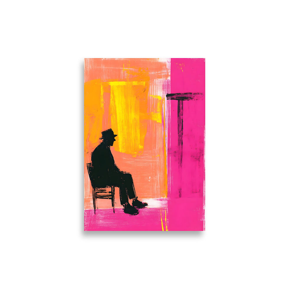 Thumbnail: The Contemplative Chair – Abstract Reflections in Bold Hues