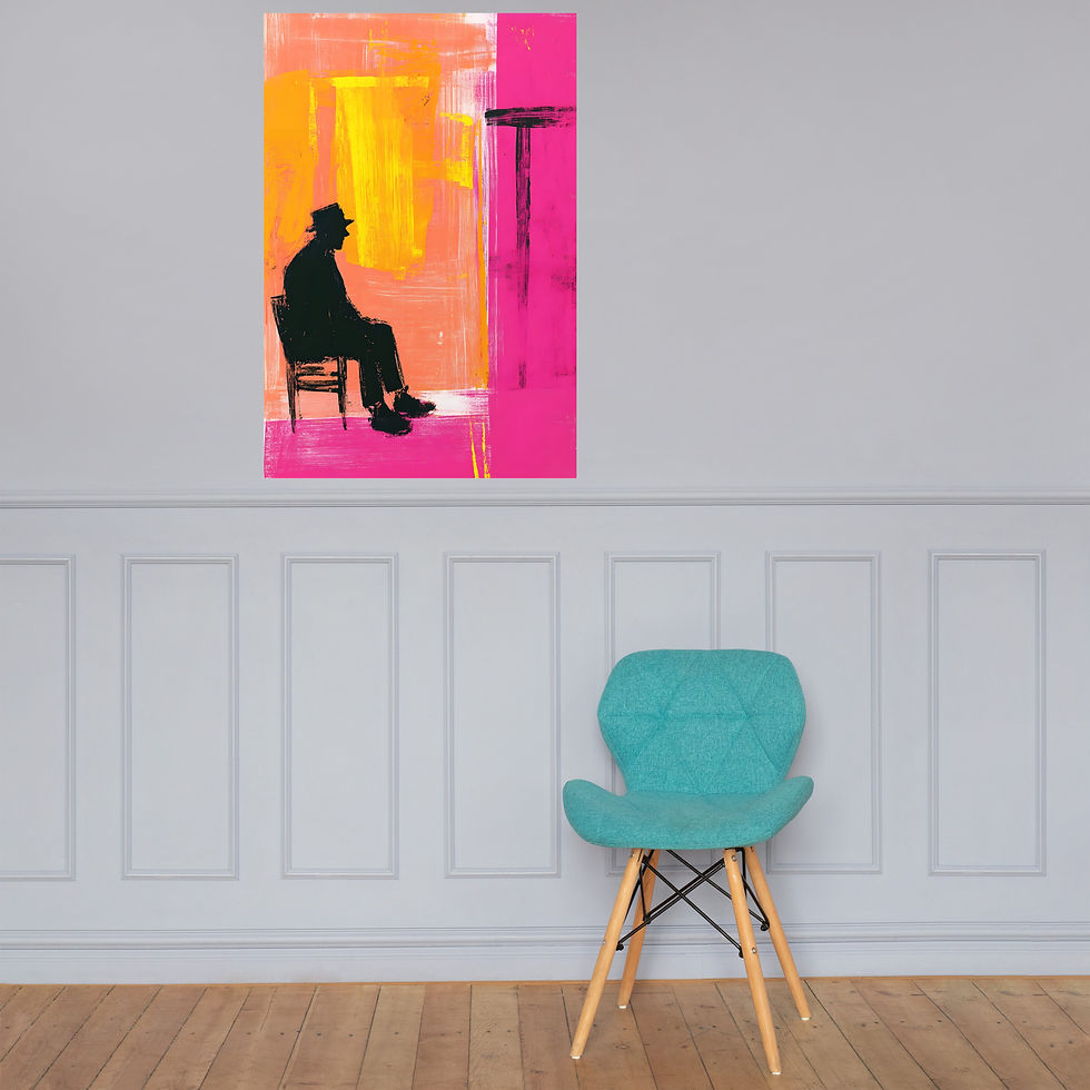 Thumbnail: The Contemplative Chair – Abstract Reflections in Bold Hues